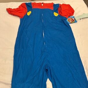 Nintendo Super Mario Red and Blue Hooded Romper/pajama